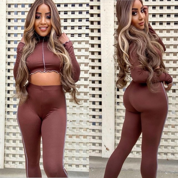 Chic Brown Women's Leggings Set - Picture 4 of 6